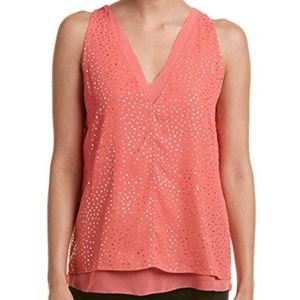 Cooper & Ella Coral/Gold Dot Harper Top